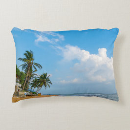 Almofada Decorativa Costa Tropical de Praia e Palmeiras Vista para o O