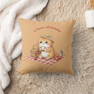 Almofada Decorativa Cottagecore com Gato Gengibre