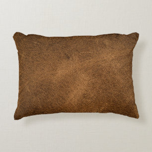 Almofada Decorativa Couro Marrom Antigo: Fundo Texturizado
