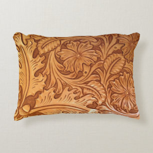 Almofada Decorativa Couro russo castanho-do-oeste