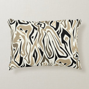 Almofada Decorativa Couro-zebra abstrato sem costura, preto moderno