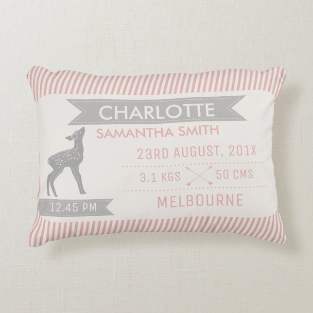 Almofada Decorativa Coxim do anúncio do nascimento dos cervos ou do (Frente)