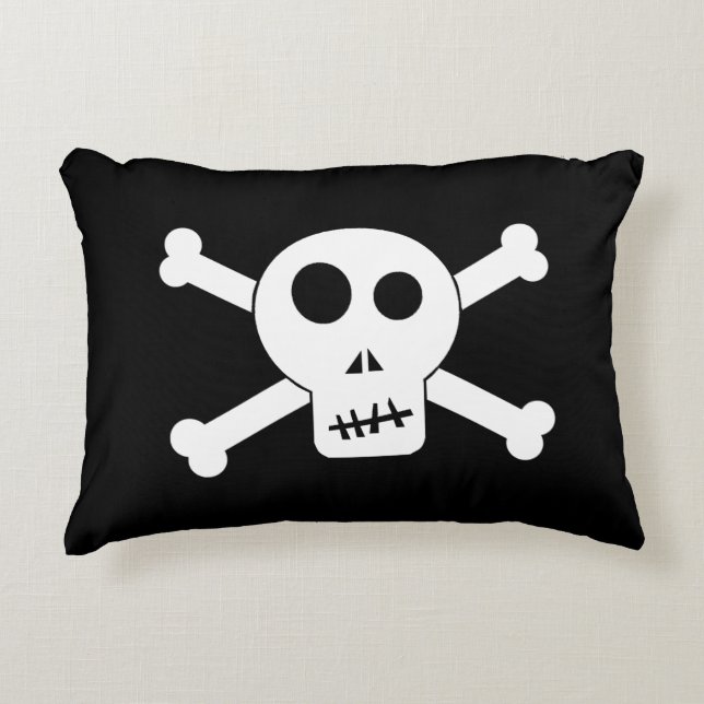 Almofada Decorativa Crânio e Crossbones (Frente)