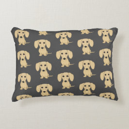 Almofada Decorativa Creme Short Haired Dachshund Patterno