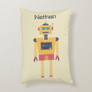 Almofada Decorativa Crianças Personalizadas da Ilustração de Robô Retr