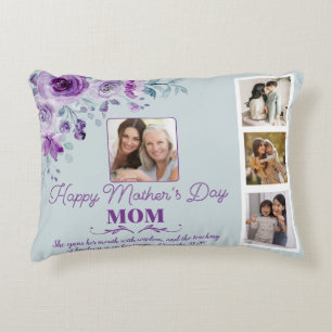 Almofada Decorativa Crie o seu próprio Dia de as mães Collage Floral