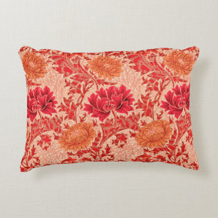 Almofada Decorativa Crisântemos de William Morris, laranja coral