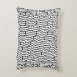 Almofada Decorativa Cubo de Linha de Padrão Preto Geometria Simples