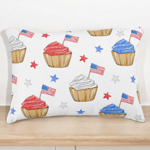 Almofada Decorativa Cupcake Vermelho de Sinalizador Patriótico Azul