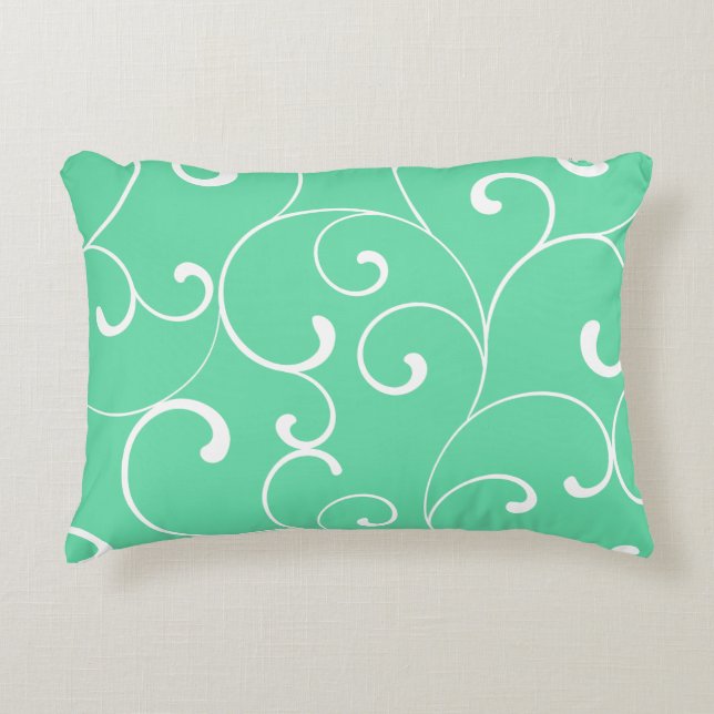 Almofada Decorativa Curls Whimsical Modernos Aqua (Frente)