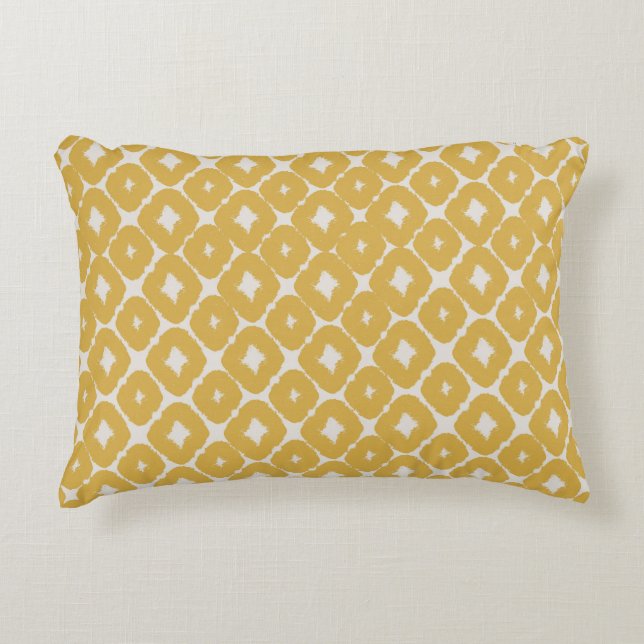 Almofada Decorativa Customizable Boho Mustard Diamonds Cushion (Frente)
