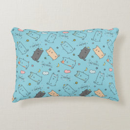 Almofada Decorativa Cute & Cozy Sleepy Cat Dreams Pattern