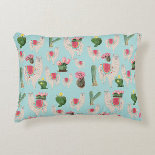 Almofada Decorativa Cute Fiesta Llama & Cactus Pattern