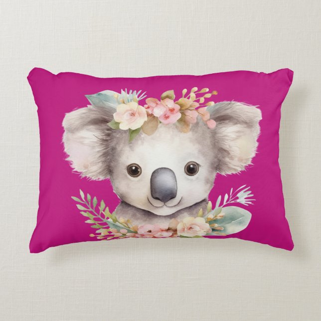 Almofada Decorativa Cute Koala Hot Pink (Frente)