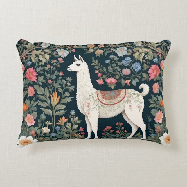 Almofada Decorativa Cute Llama Elegant Floral (Frente)