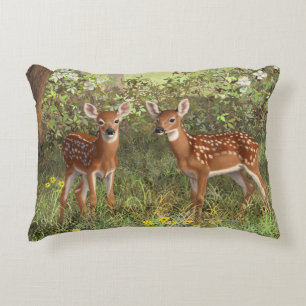 Almofada Decorativa Cute Whitetail Deer Twin Fawns
