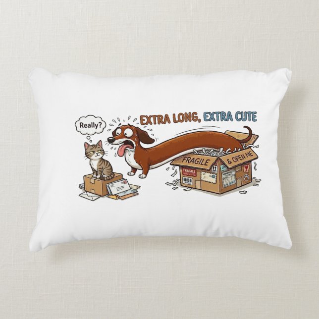 Almofada Decorativa Dachshund Extra Longo Extra Fofo (Frente)