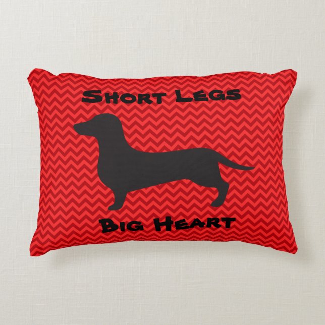 Almofada Decorativa Dachshund - Pernas Curtas Travesseiro com Acento d (Frente)