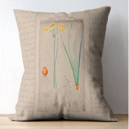 Almofada Decorativa Daffodil - Ilustração Botânica Francesa