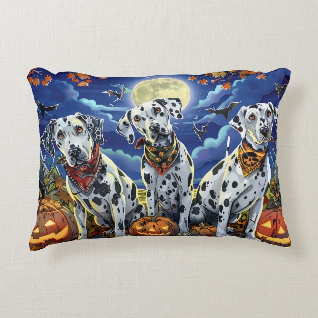 Almofada Decorativa Dalmatiano Assustador de Halloween (Frente)