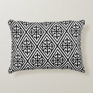 Almofada Decorativa Damasco medieval - Preto e Branco