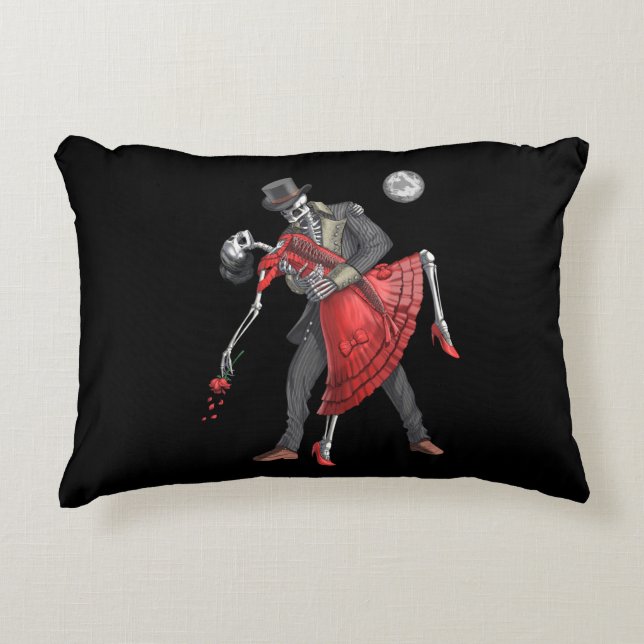 Almofada Decorativa Dança de esqueletos góticos (Frente)
