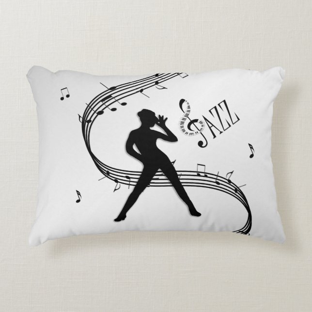 Almofada Decorativa Dança de Jazz Prata (Frente)