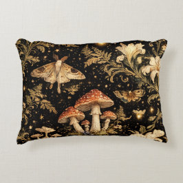Almofada Decorativa Dark Cottagecore Botanical Pattern Fabric - Vintag