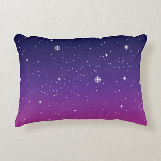 Almofada Decorativa Dark Purple Starry Night Sky (Frente)