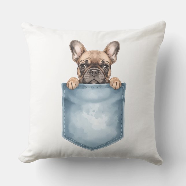Almofada Decorativa de Bolso Francês Aquarela (Frente)