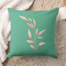 Almofada Decorativa de Folhas Botânicas em Verde A