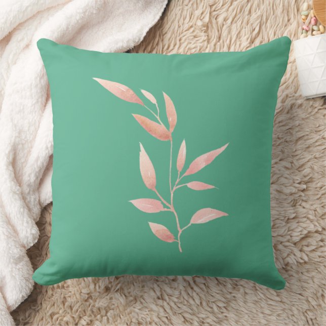 Almofada Decorativa de Folhas Botânicas em Verde A (Cobertor)