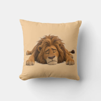 Almofada Decorativa de Leão Cansado Fofo Dormindo