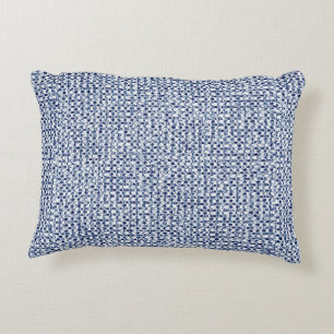 Almofada Decorativa De matéria têxtil azul da verificação de Itaji
