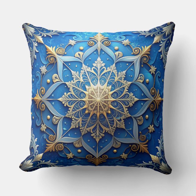 Almofada Decorativa de Natal Azul (Frente)
