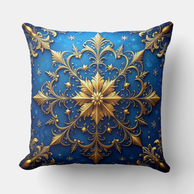 Almofada Decorativa de Natal Azul (Frente)