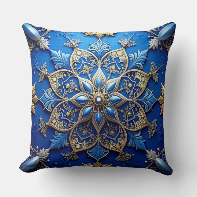 Almofada Decorativa de Natal Azul (Frente)
