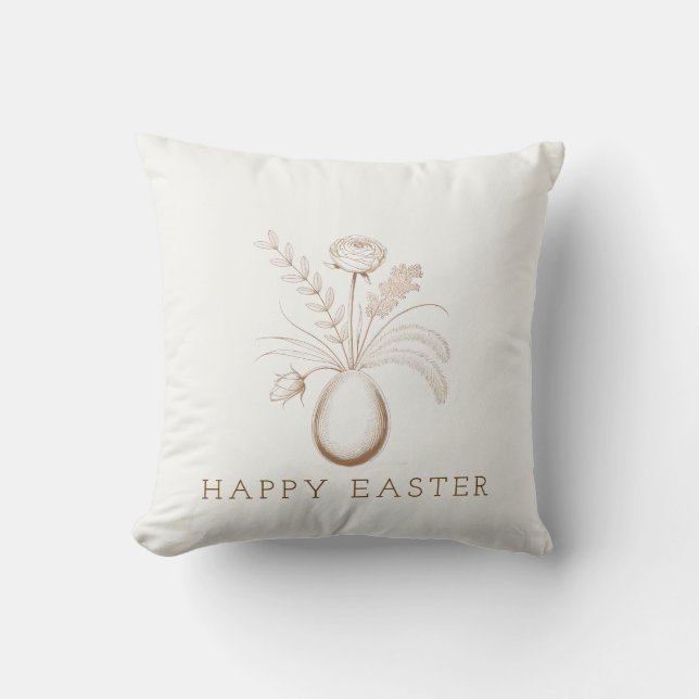 Almofada Decorativa de Páscoa Botânica Elegante (Frente)