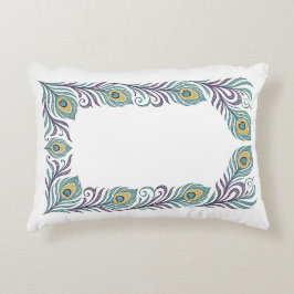 Almofada Decorativa de Pena de Pavão