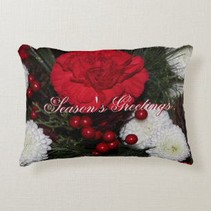 Almofada Decorativa Decorador de Natal Red Floral
