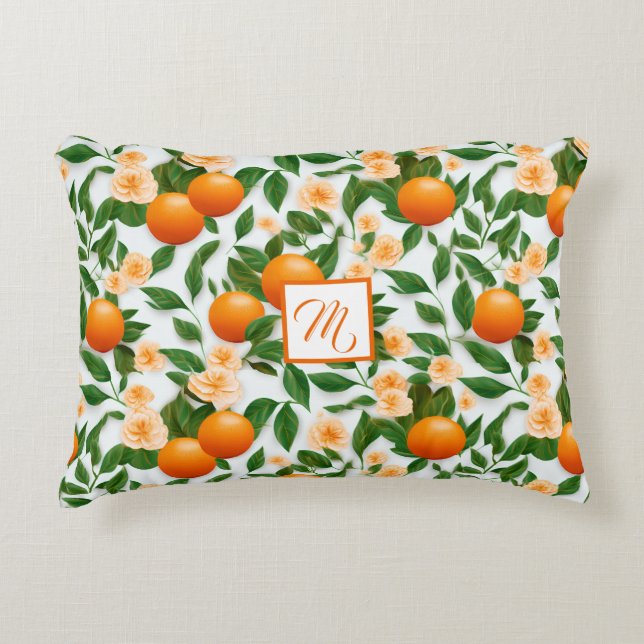 Almofada Decorativa Decorativo do Flor Laranja na moda (Frente)
