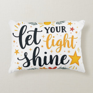 Almofada Decorativa Deixe-o brilhar | Motivação com Letra Mão