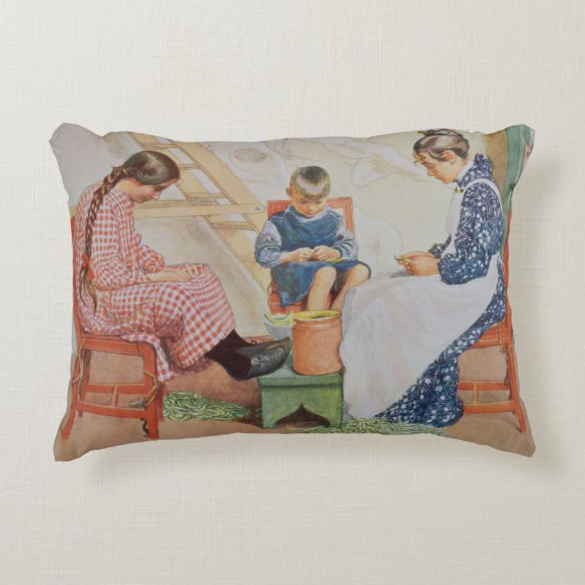 Almofada Decorativa Descascando ervilhas, bar. em "Lasst Licht Hinin" (Frente)