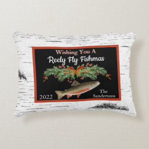 Almofada Decorativa Desejando-lhe um Peixe Reely, Trout Natal