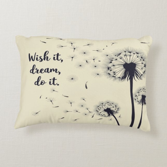 Almofada Decorativa Deseje-O, Sonhe-O Travesseiro (Verso)