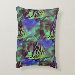 Almofada Decorativa Desenho abstrato do mosaico rústico verde e azul