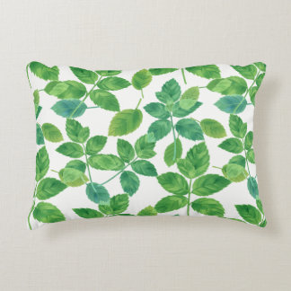 Almofada Decorativa Desenho Botânico Aquarela de Folhas de Hortelã Ele