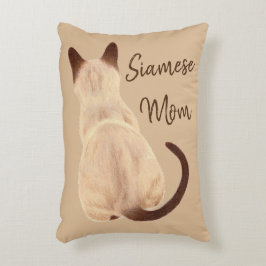 Almofada Decorativa Desenho da Mãe Gata Siamesa Sasha Kitty Olhando pa
