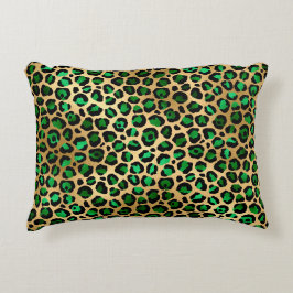 Almofada Decorativa Desenho da Série Safari Esmeralda e Ouro 8