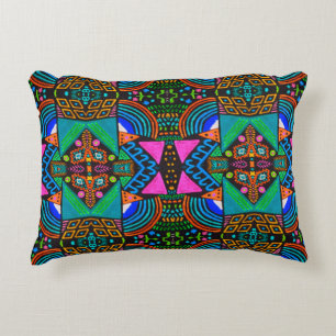 Almofada Decorativa Desenho de arte africano. Padrão asteca sem costur